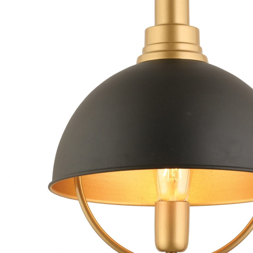 Ripplamp MONZA, nööriga, 1xE27/40W/230V, läbimõõt 30 cm, must/kuldne