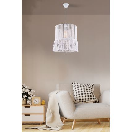 Ripplamp nööriga NESS MACRAME 1xE27/40W/230V valge