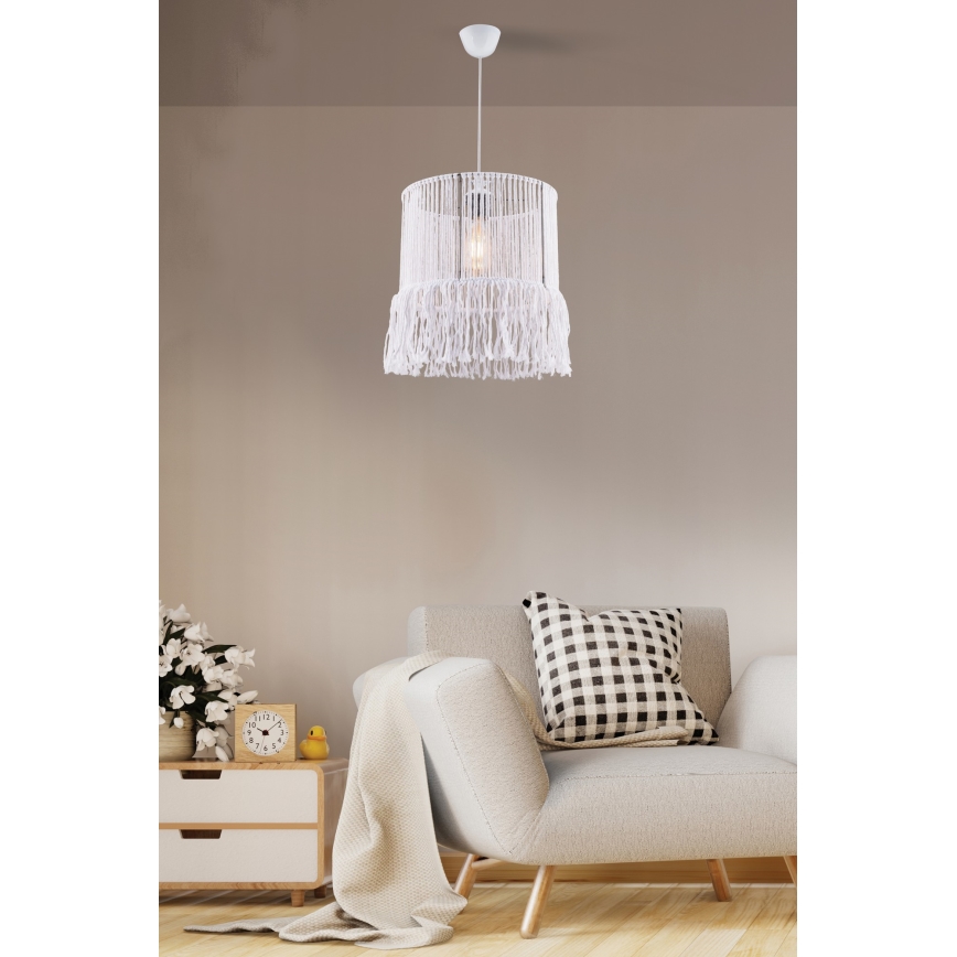 Ripplamp nööriga NESS MACRAME 1xE27/40W/230V valge
