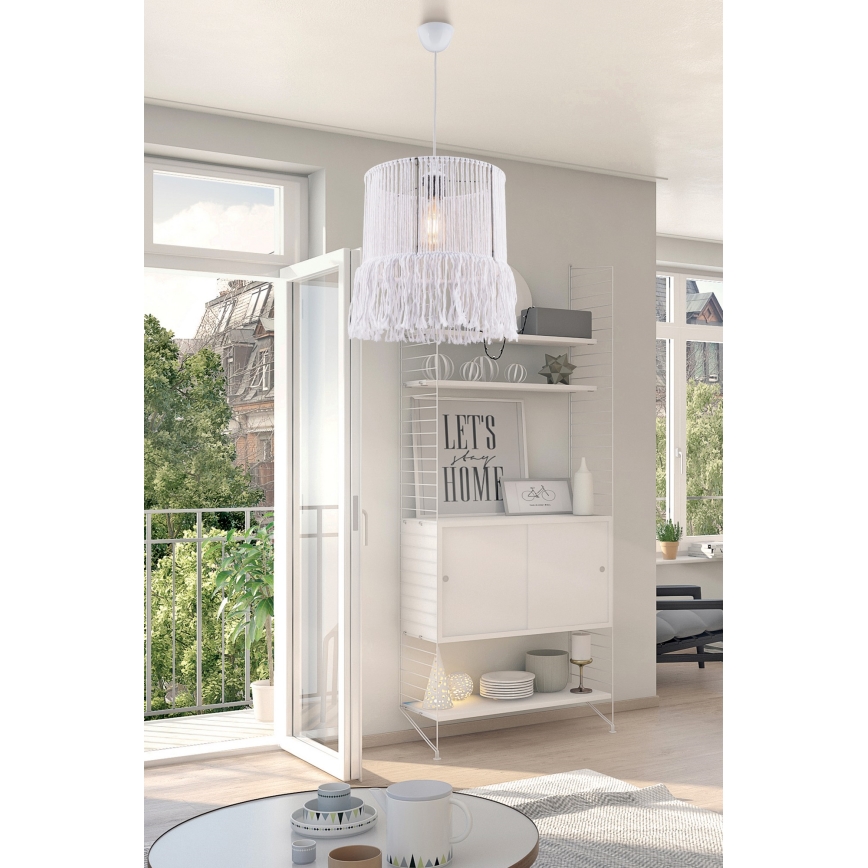 Ripplamp nööriga NESS MACRAME 1xE27/40W/230V valge