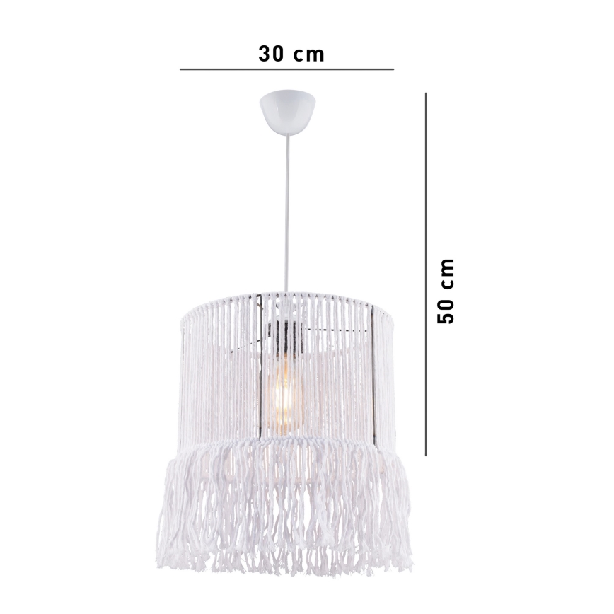 Ripplamp nööriga NESS MACRAME 1xE27/40W/230V valge
