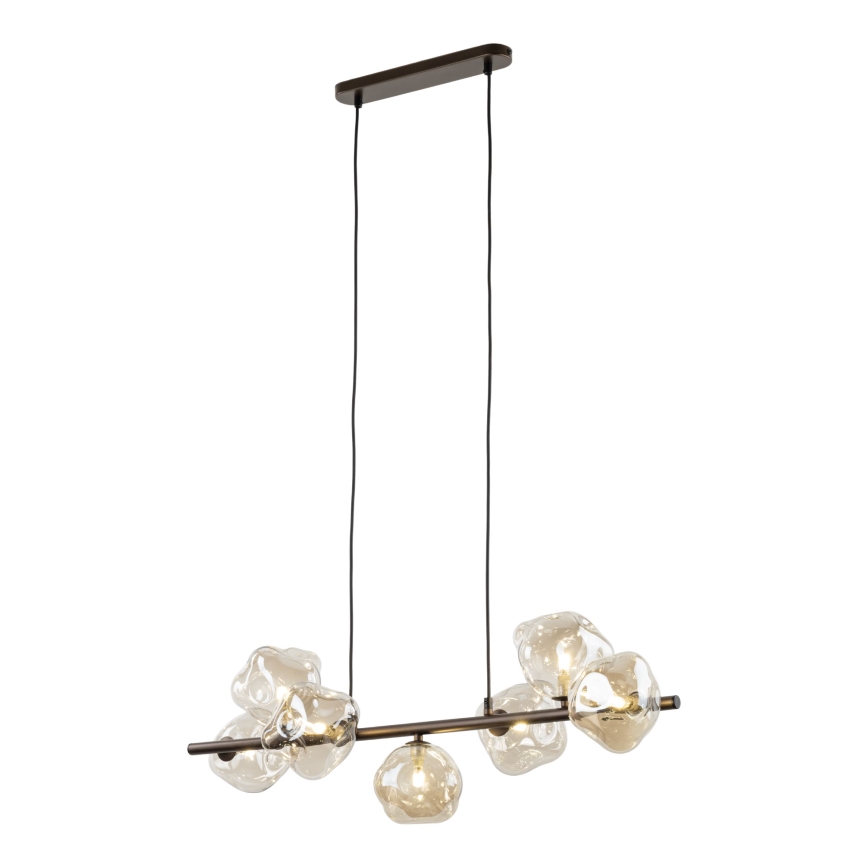 Ripplamp riputuskaabliga LAVA 7xG9/8W/230V pronks/suitsune beež