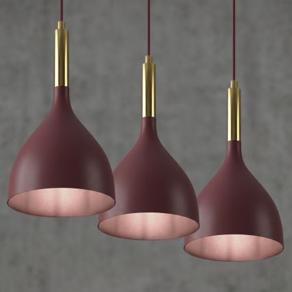 Ripplamp riputuskaabliga NOAK 3xE27/15W/230V bordoopunane