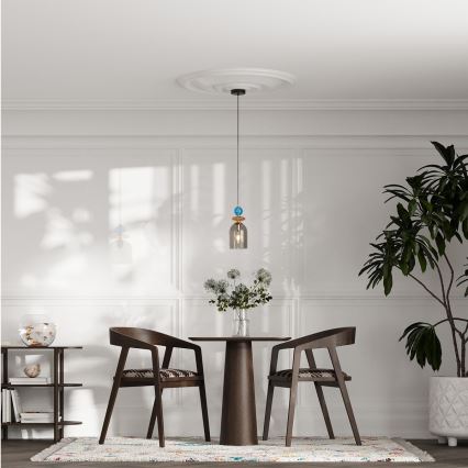 Ripplamp riputuskaabliga TROPEA 1xE27/15W/230V must/suitsusinine/beež