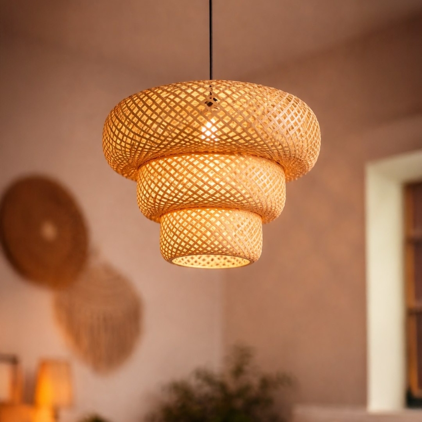 Ripplamp TULUM kaabliga 1xE27/15W/230V bambusest