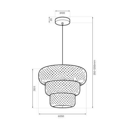 Ripplamp TULUM kaabliga 1xE27/15W/230V bambusest