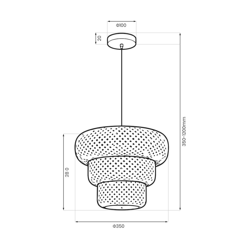 Ripplamp TULUM kaabliga 1xE27/15W/230V bambusest