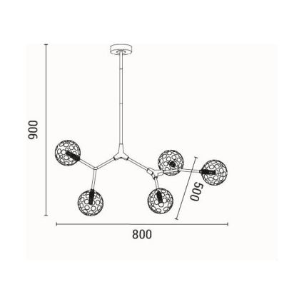 Ripplühter 5xG9/15W/230V hall