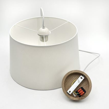 Ripplühter AIDA, kaabliga, 1xE27/60W/230V, Ø 35 cm, tamm/valge