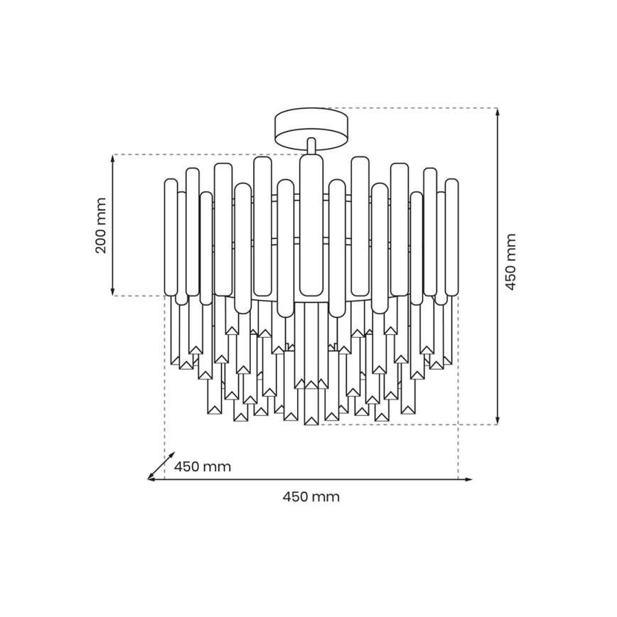 Ripplühter ASPEN 6xE14/40W/230V kuldne