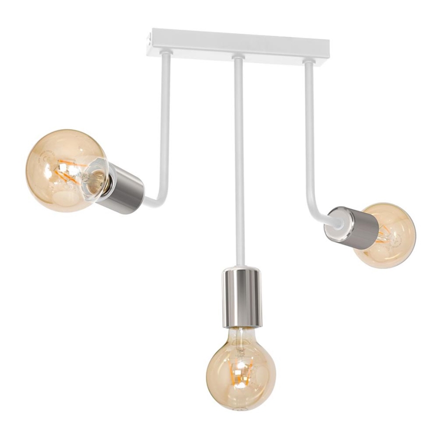 Ripplühter CANDELA 3xE27/15W/230V valge/läikiv kroom