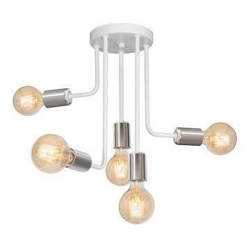 Ripplühter CANDELA 5xE27/15W/230V valge/läikiv kroom