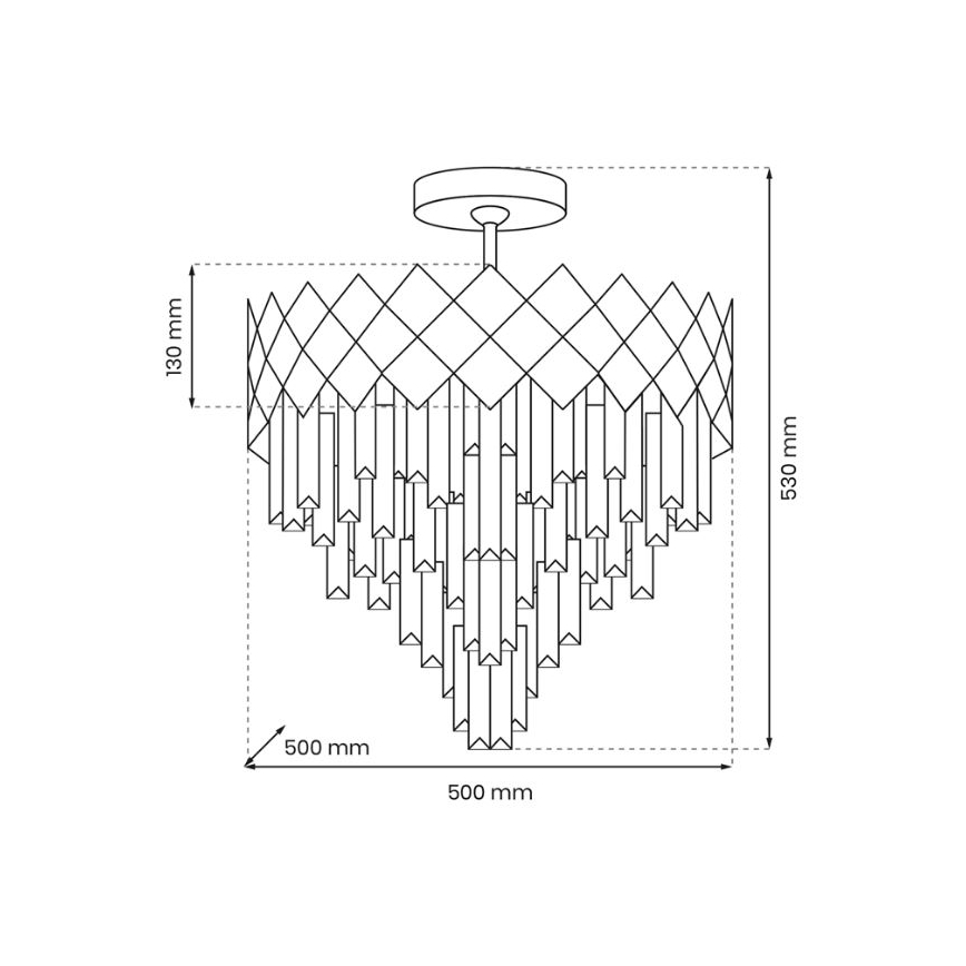 Ripplühter CARISMA 9xE14/40W/230V matt kroom