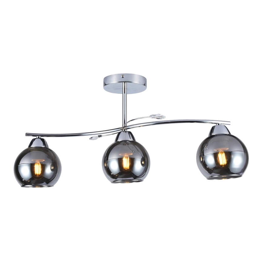 Ripplühter CONNOR 3xE27/15W/230V läikiv kroom/hall