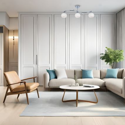 Ripplühter CONNOR 3xE27/15W/230V läikiv kroom/valge