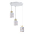 Ripplühter ELEN riputuskaabliga 3xE27/35W/230V läbimõõt 29 cm valge/kuldne