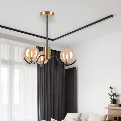 Ripplühter GEORGIA 3xE14/5W/230V kuldne/suitsune beež