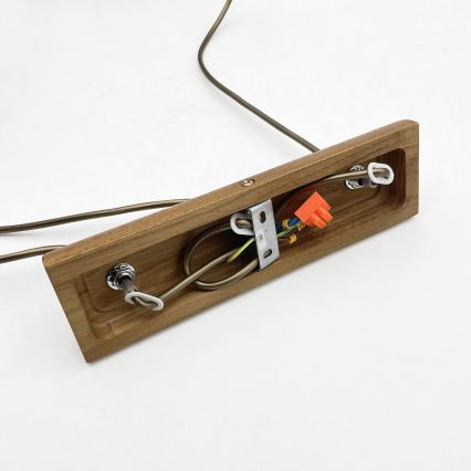 Ripplühter juhtmega AIDA 3xE27/15W/230V, läbimõõt 25 cm, tamm/raffia