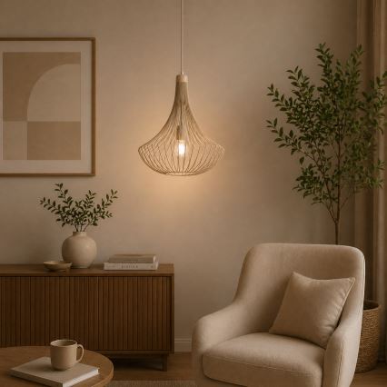 Ripplühter juhtmega BALERINA 1xE27/15W/230V beež