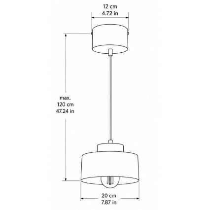 Ripplühter juhtmel IGNIA 1xE27/60W/230V veinipunane/kuldne