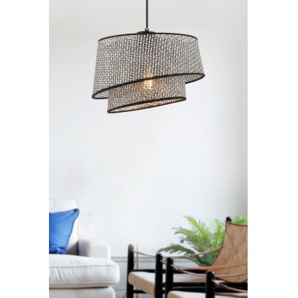 Ripplühter kaabliga BARETTE 1xE27/60W/230V hall/must