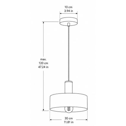 Ripplühter kaabliga HAKI 1xE27/60W/230V pruun/must