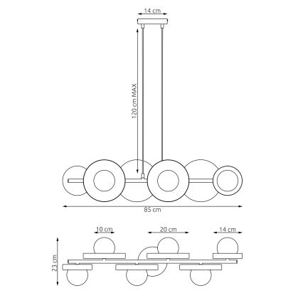 Ripplühter kaabliga mudel 6xG9/8W/230V valge