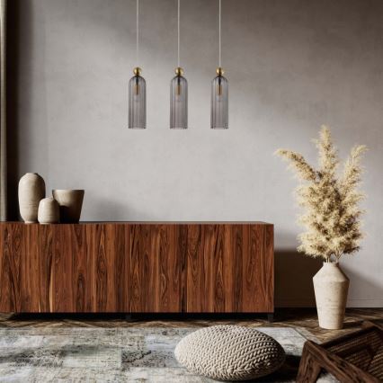 Ripplühter kaabliga PIEGA 3xE14/40W/230V messing/suitsune must