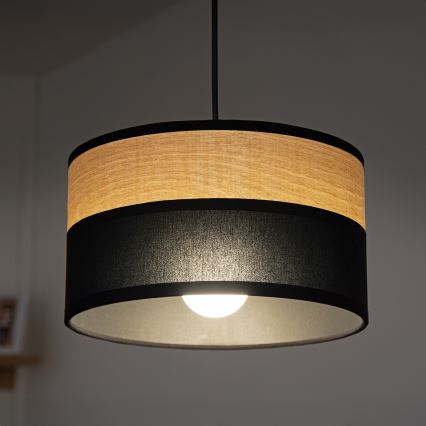 Ripplühter kaablil ALBA 1xE27/15W/230V läbimõõt 25 cm must/pruun