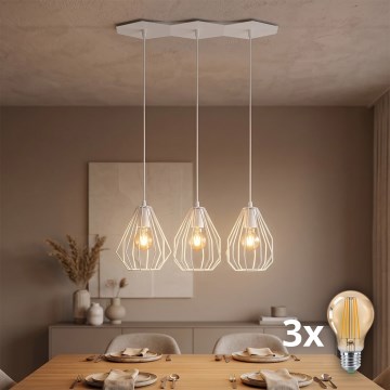 Ripplühter kaablil BRYLANT 3xE27/60W/230V valge