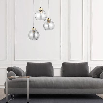 Ripplühter kaablil DEVI 3xE27/15W/230V must/läbipaistev