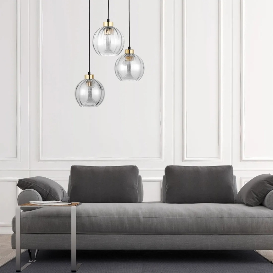 Ripplühter kaablil DEVI 3xE27/15W/230V must/läbipaistev