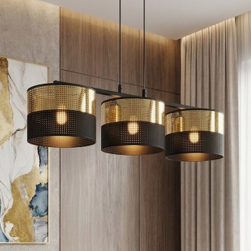 Ripplühter kaablil LUX 3xE27/15W/230V must/kuldne