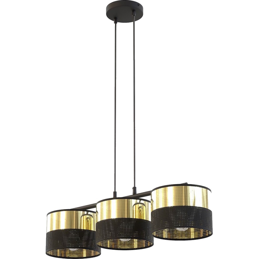 Ripplühter kaablil LUX 3xE27/15W/230V must/kuldne