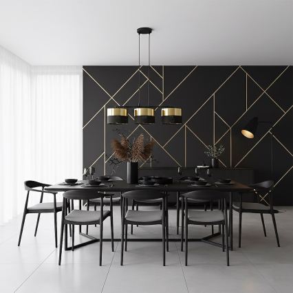Ripplühter kaablil LUX 3xE27/15W/230V must/kuldne