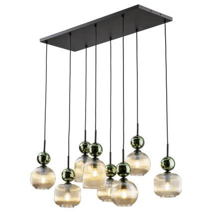 Ripplühter kaablil SOPHIA 8xE14/10W/230V must/roheline/suitsune beež