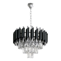 Ripplühter ketiga CRISTAL 5×E14/10W/230V Ø 38 cm must/mattkroom