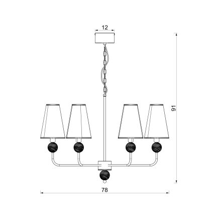 Ripplühter ketiga GRENADA 8xE14/15W/230V, hall