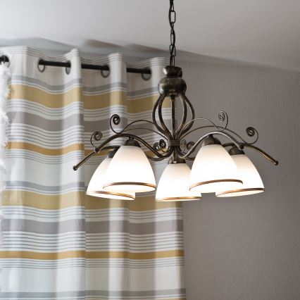 Ripplühter ketiga RETRO II 5xE27/60W/230V musta patinaga