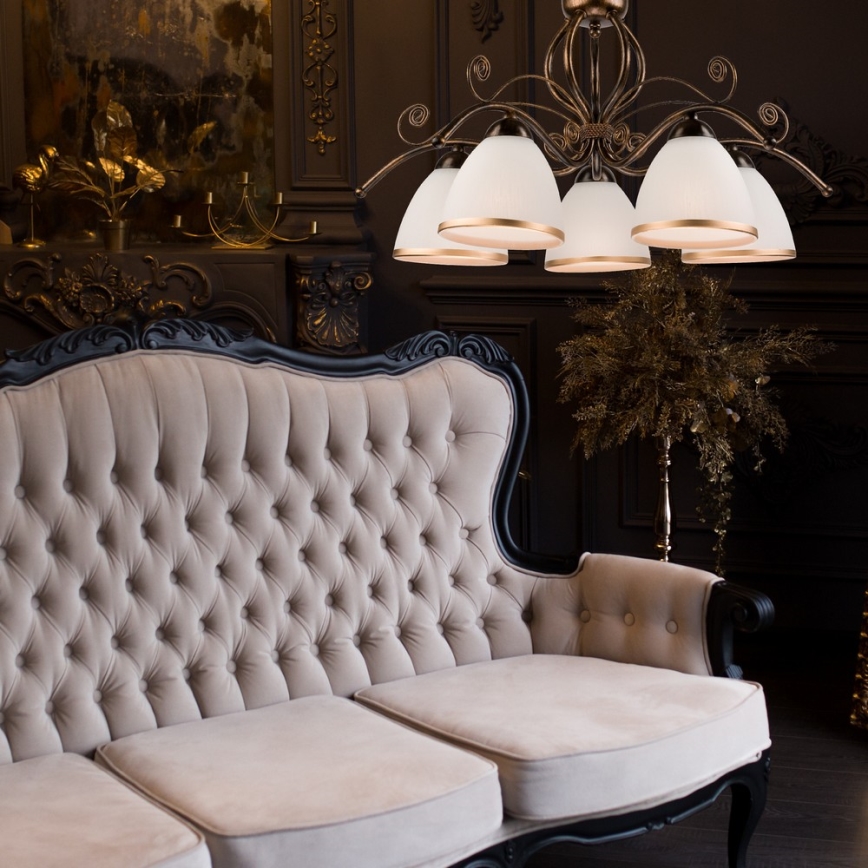 Ripplühter ketiga RETRO II 5xE27/60W/230V musta patinaga