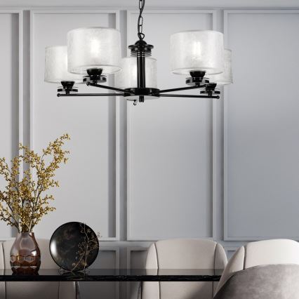 Ripplühter ketiga ROSA 5xE27/60W/230V must/hall