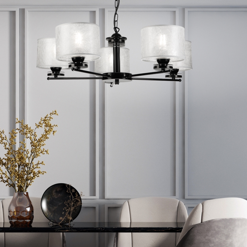 Ripplühter ketiga ROSA 5xE27/60W/230V must/hall