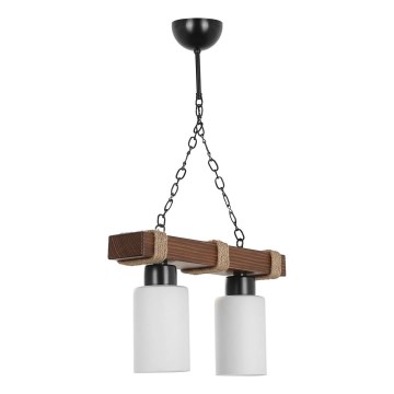 Ripplühter kettaga JASMIN 2xE27/40W/230V pruun/valge
