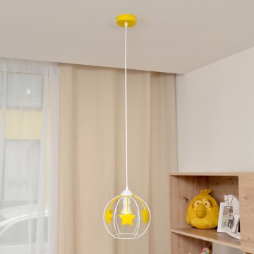 Ripplühter lastele STARS 1xE27/15W/230V kollane/valge