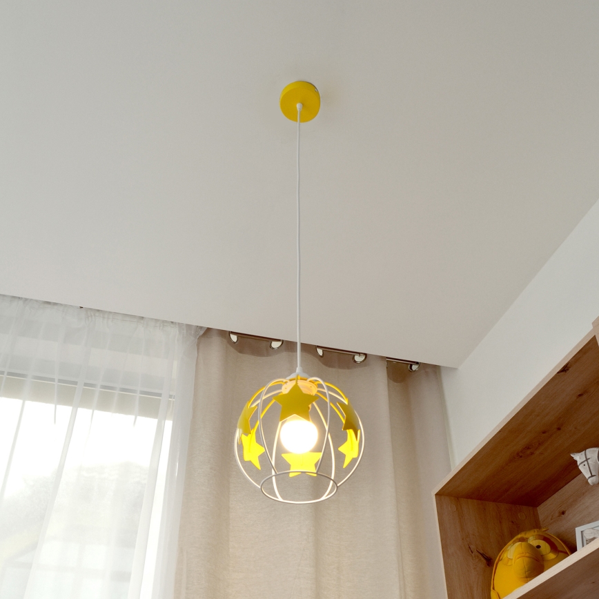Ripplühter lastele STARS 1xE27/15W/230V kollane/valge