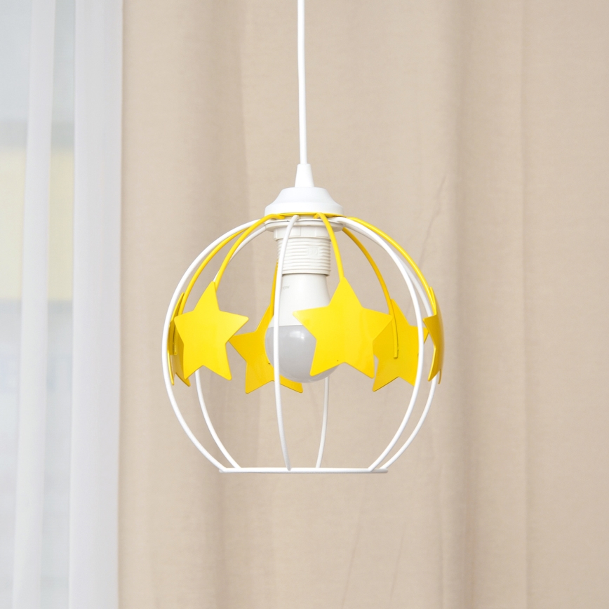 Ripplühter lastele STARS 1xE27/15W/230V kollane/valge