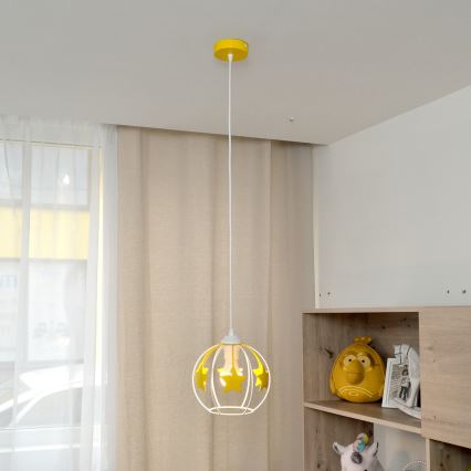 Ripplühter lastele STARS 1xE27/15W/230V kollane/valge