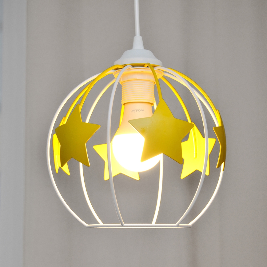 Ripplühter lastele STARS 1xE27/15W/230V kollane/valge