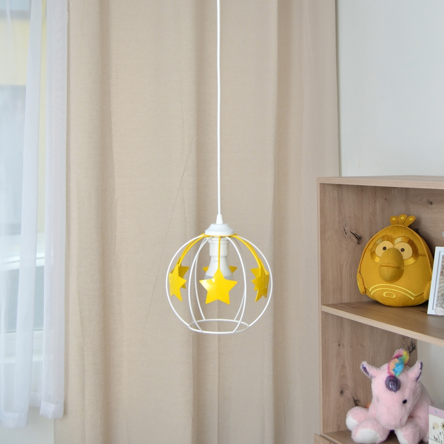 Ripplühter lastele STARS 1xE27/15W/230V kollane/valge