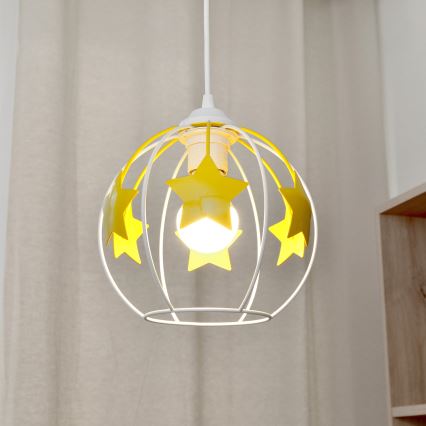 Ripplühter lastele STARS 1xE27/15W/230V kollane/valge
